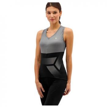 Silvini 2XL Female Thermal Shirt – Grey/Black Sleeve‑less