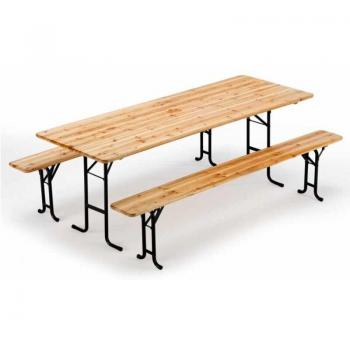 Panche e Tavolo in Legno per Feste 10 Set