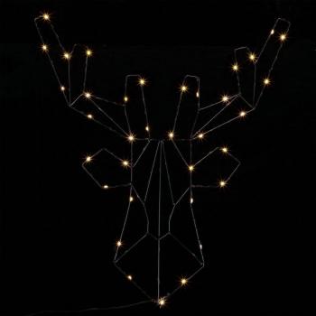 Décoration de Noël Renne Métal LED blanc chaud avec minuterie