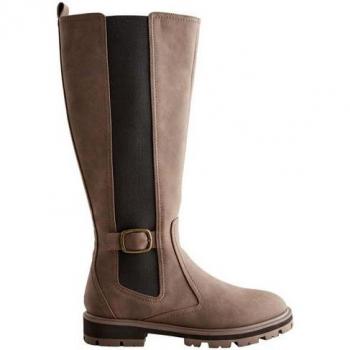 Next Komfortable Kniehohe Chelsea-Boots mit Schnalle