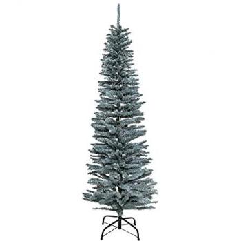 6ft Artificial Flocked Slim Christmas Pencil Tree