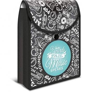 HERMA 19176 FlexiBag Heftbox, 35 x 26 x 7 cm, schwarz/blau