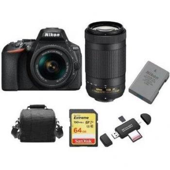 Nikon D5600 Twin Kit con Lentes y Tarjeta SD de 64GB