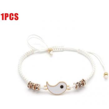 Pulsera de Cuero y Aleación con Motivo Trenzado