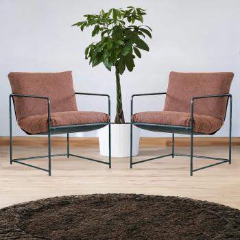 Set Poltrone Comfort Bouclé Marrone