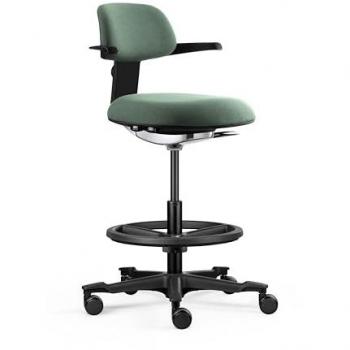 Chaise de bureau TOP WORK 40 – Dossier vert, assise noire