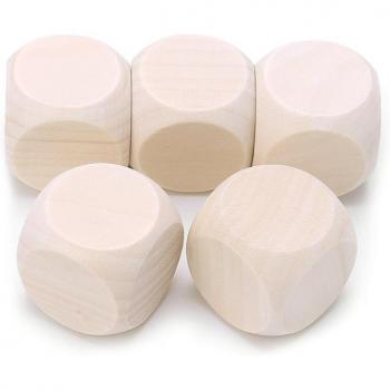5-Pack DIY Wooden Dice for Family Fun