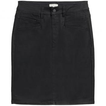 TOM TAILOR Damen Minirock mit Coating, schwarz, Größe 38