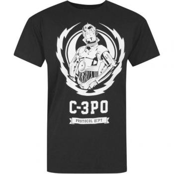 Star Wars Men's Official C-3PO Lightning Crest T-Shirt