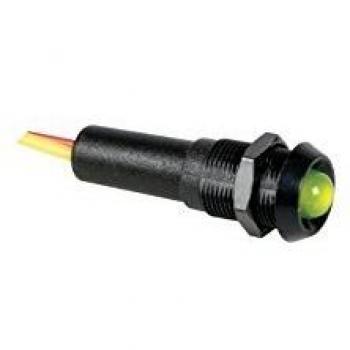 Piloto LED intermitente de 12V en color verde con caja negra