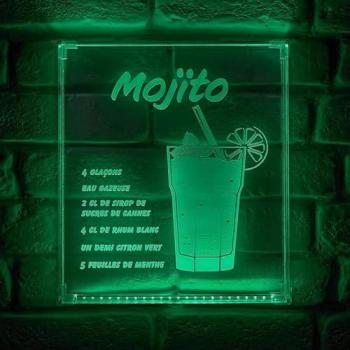 Décoration Neon Mojito Mural USB Vert