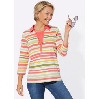 Poloshirt CASUAL LOOKS Geringelt Gr. 40, braun