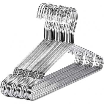 Cintres en acier inoxydable 40 cm, 20 pièces, standard crissé, gain de place