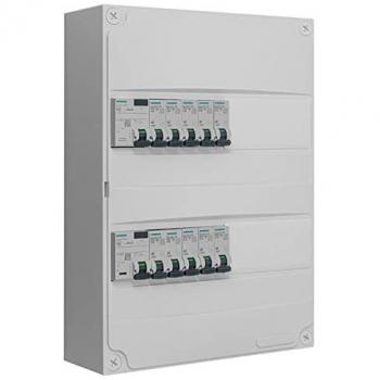 Tableau électrique 2 rangées SIEMENS avec 2 inter. diff. 63A + 10 disjoncteurs