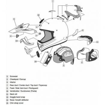 Vis de visière casque Arai Rockguard tout terrain