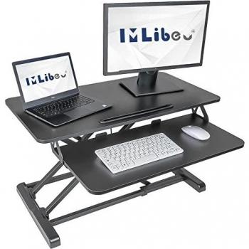 Portable Stand‑Up Desk Riser 32” Dual Display