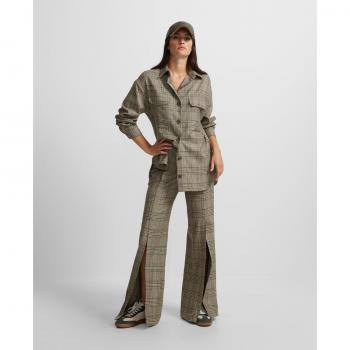 Silbon Pantalón Palazzo Mujer: Cuadrados Oscuros
