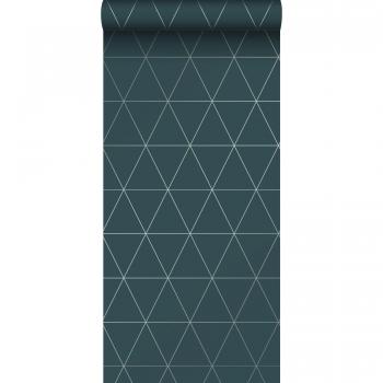 Papier peint bleu géométrique