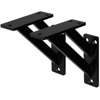 Soporte de Pared Industrial – 240x240 mm, Negro, Escuadra Triangular Doble