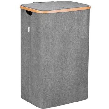 Cubo de Ropa Sucia Bambú con Tapa, 2 Clasificaciones, 100L