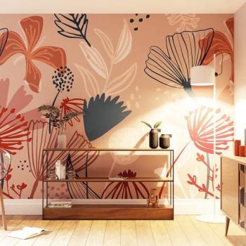 Elegant Pink Field Mural