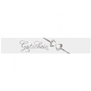 5 x Banderole Gutschein weiß/silber Motiv 04