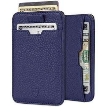 Portefeuille fin Chelsea Vaultskin, cuir homme, protection RFID, poche avant, bleu