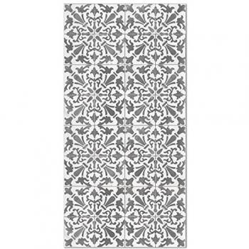 Tapis vinyle motifs géométriques gris 60x200cm