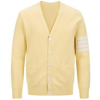 TB THOM – Cardigan homme, luxe, col v, rayures 4 barres, collection automne hiver