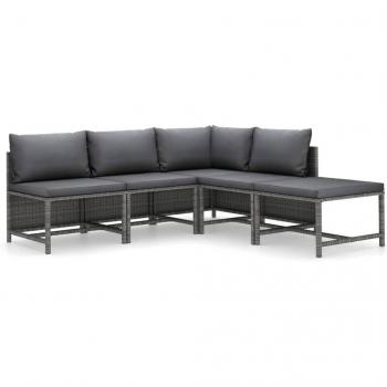 Ensemble Meubles Extérieurs 5 pièces – Helloshop26 Coussins Gris