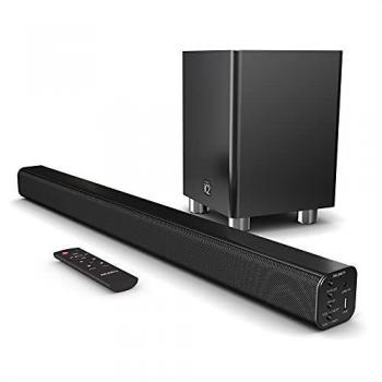 Majority K2 Sound Bar with Subwoofer | 150W Powerful Stereo 2.1 Channel Black