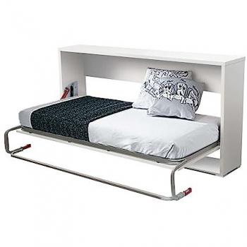 Cama Plegable Abatible con Patas Metálicas 90x190 cm Color Blanco