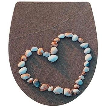Abattant WC Multicolore Coeur de Coquillage