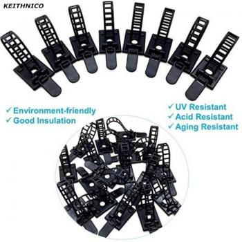 Cable Management Straps 20Pcs Adjustable Self-Adhesive