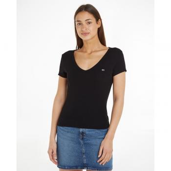 Tommy Jeans T-Shirt Essential Rib Black L