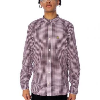 Gingham Langarmshirt Burgund – Lyle & Scott LS