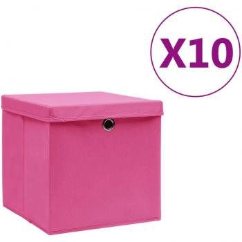 Boîtes de rangement en rose 10 pcs 28x28x28 cm