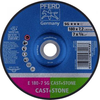 PFERD Schruppscheibe E 180x7,2x22,23 mm Leistungslinie SG CAST+STONE für Guss/Stein