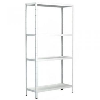Rayonnage Atelier Schulte – Emboîtable PowerMAX 4 Niveaux, 65 kg, 180×60×40 cm – Blanc