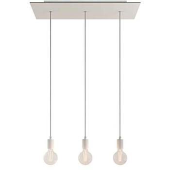 Créative Cables Lampe Suspendue Rose-One XXL 675 mm – 3 Gouttes, Câble Textile, Métal