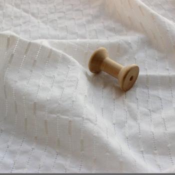 Cotton Plaid Jacquard Fabric with Small Flowers for Shirt and Skirt