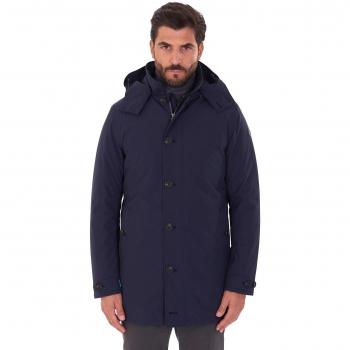 Piumino lungo con cappuccio da donna Save The Duck Blu