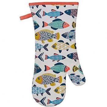 Ulster Weavers Aquarium Single Oven Glove White, Green and Yellow