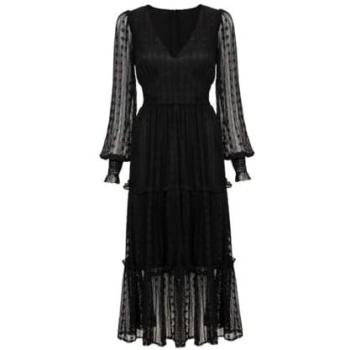 Black V‑Neck Maxi Dress, Size XS – Hell Bunny Rhianne