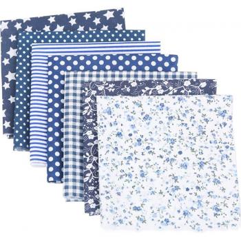 7 pièces de tissu en coton, motif floral, carré 25x25mm pour patchwork