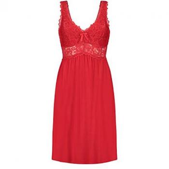 Robe nuisette en dentelle Nora Rouge Hunkemöller