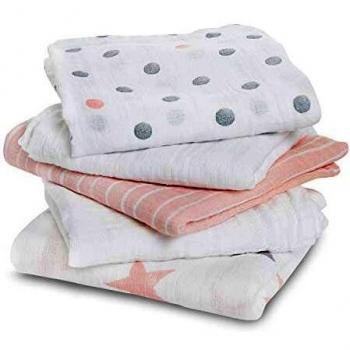 Aden + Anais Spucktücher Doll Rosa 5er Set