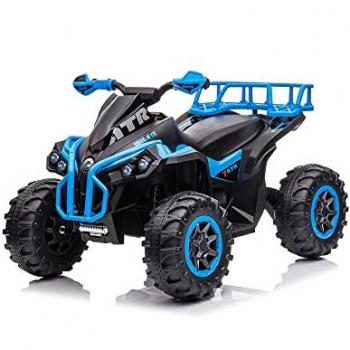 Quad Elettrico per Bambini 12V ATV 1.0 Blu con Radiocomando e Funzione MP3 USB