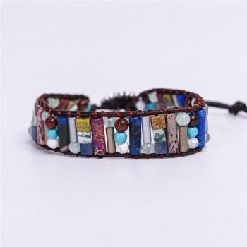 Brazalete Artesanal en Cuentas de Piedra Natural