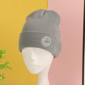 2022 Warm Black Embroidery Beanie